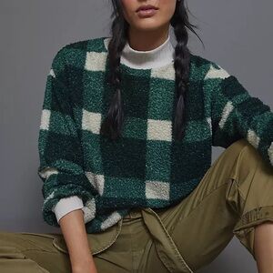 Porridge Green and White Checkered Sweater